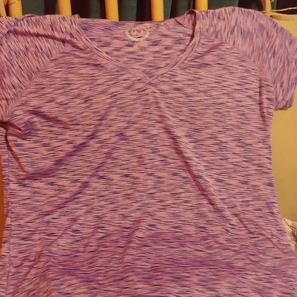 Pink and blue atheltic top